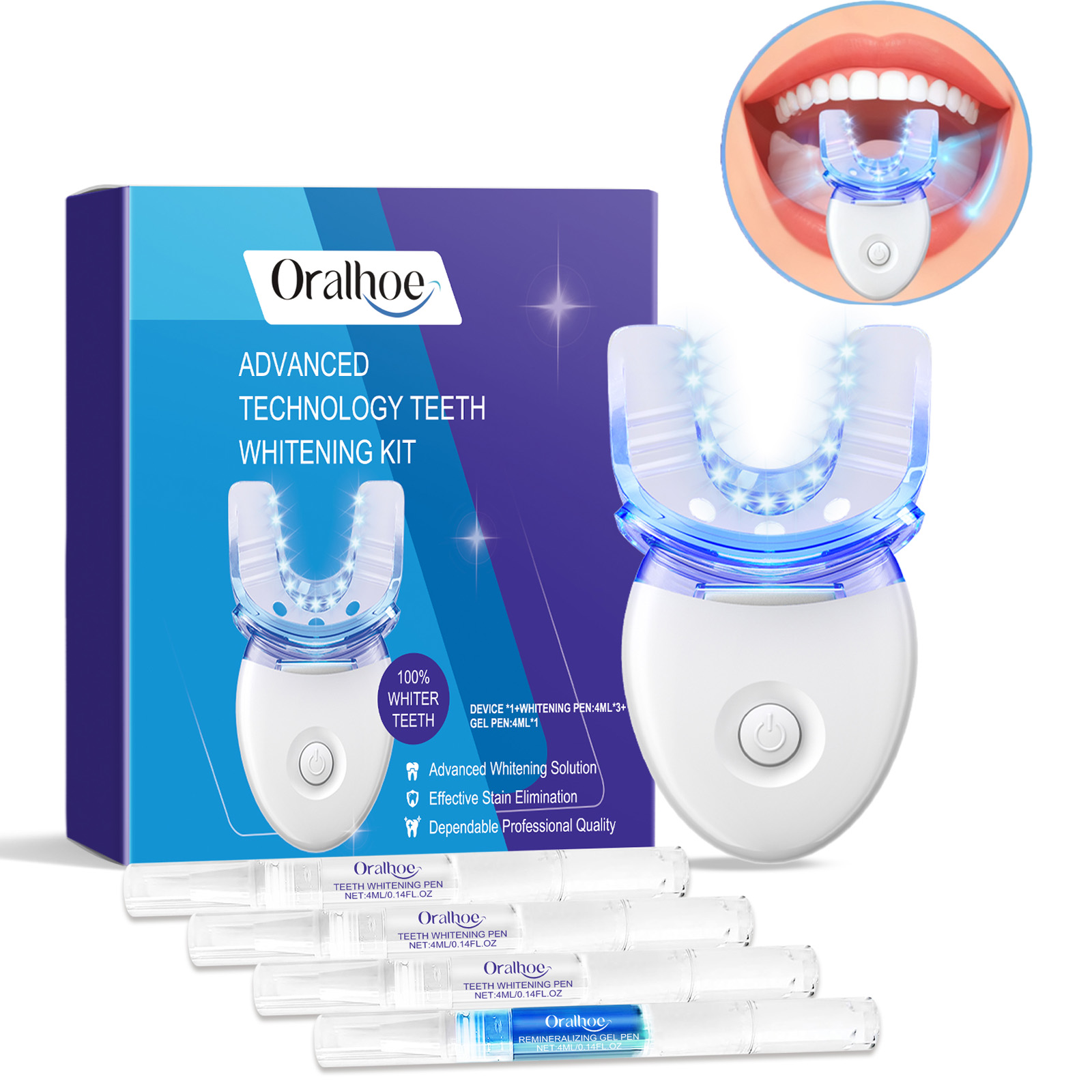 Teeth Whitening App - Professional Teeth Whitening LED Light Kit