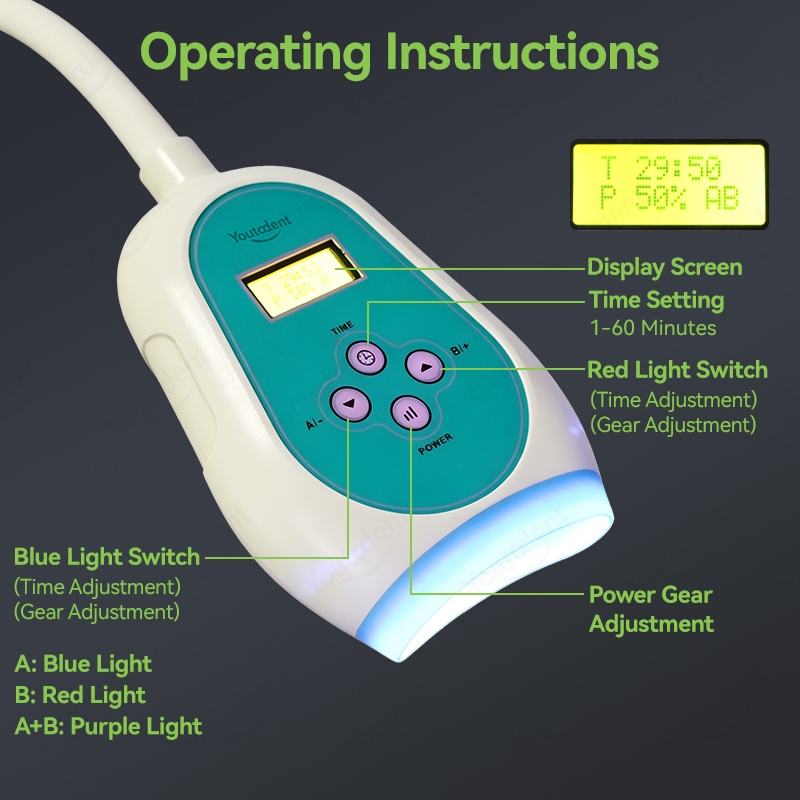 50W Dental Touch Screen 3 Colo - огляд і ціна Teeth Whitening With Light