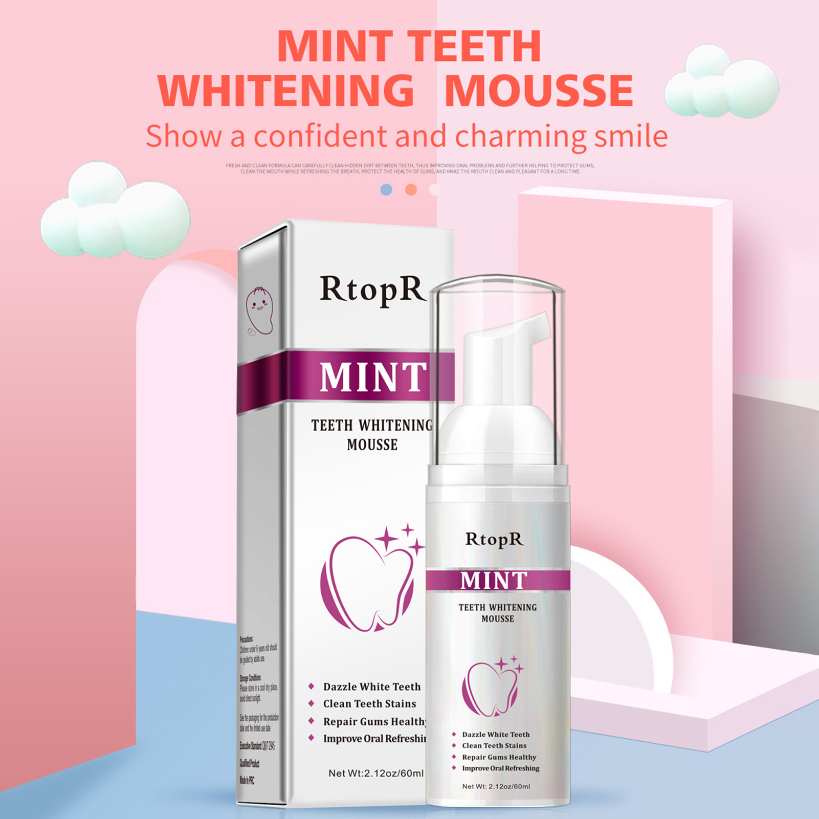 Teeth Whitening Mousse Mint Fo - огляд і ціна Teeth Whitening Baking Soda