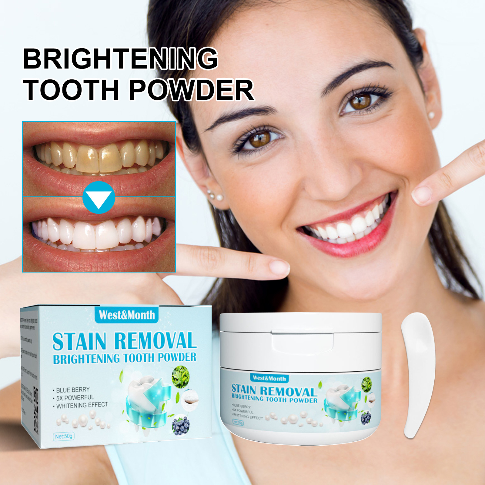 Blueberry Baking Soda Whitenin - огляд і ціна Teeth Whitening Baking Soda