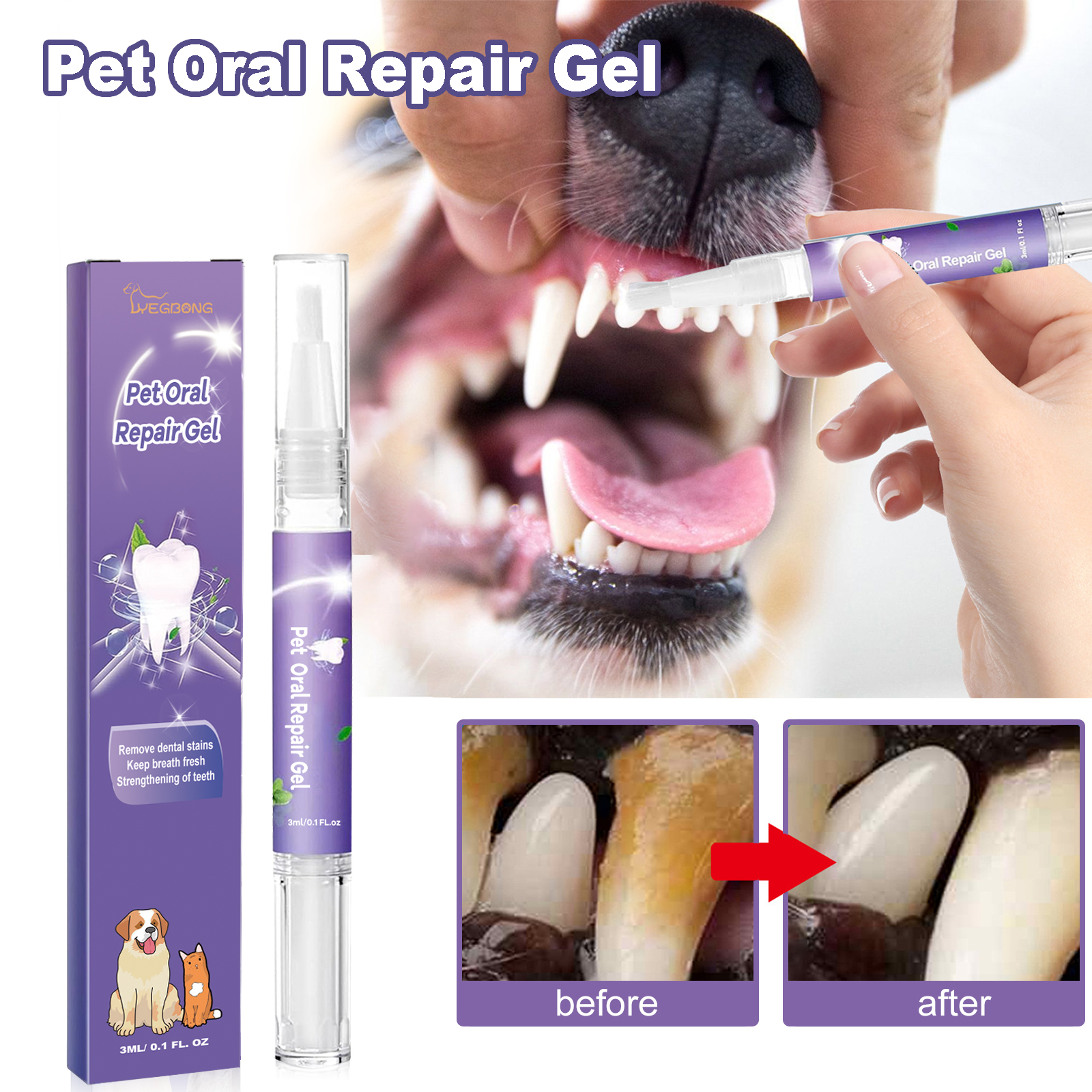Pet Dental Care Gel 3ml Teeth  - огляд і ціна Teeth Whitening Baking Soda