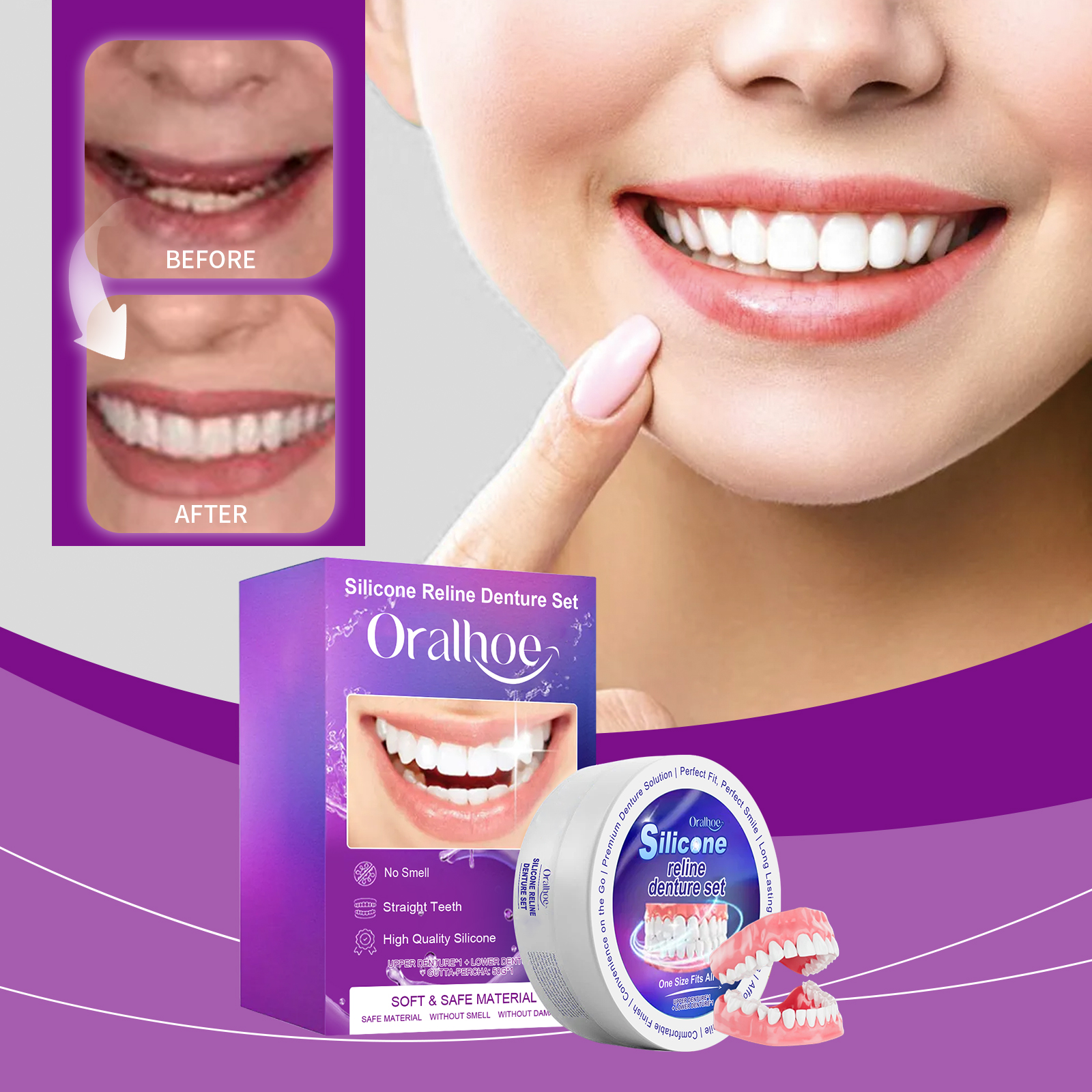 Silicone Denture Set Fit Tempo - огляд і ціна Teeth Whitening With Braces
