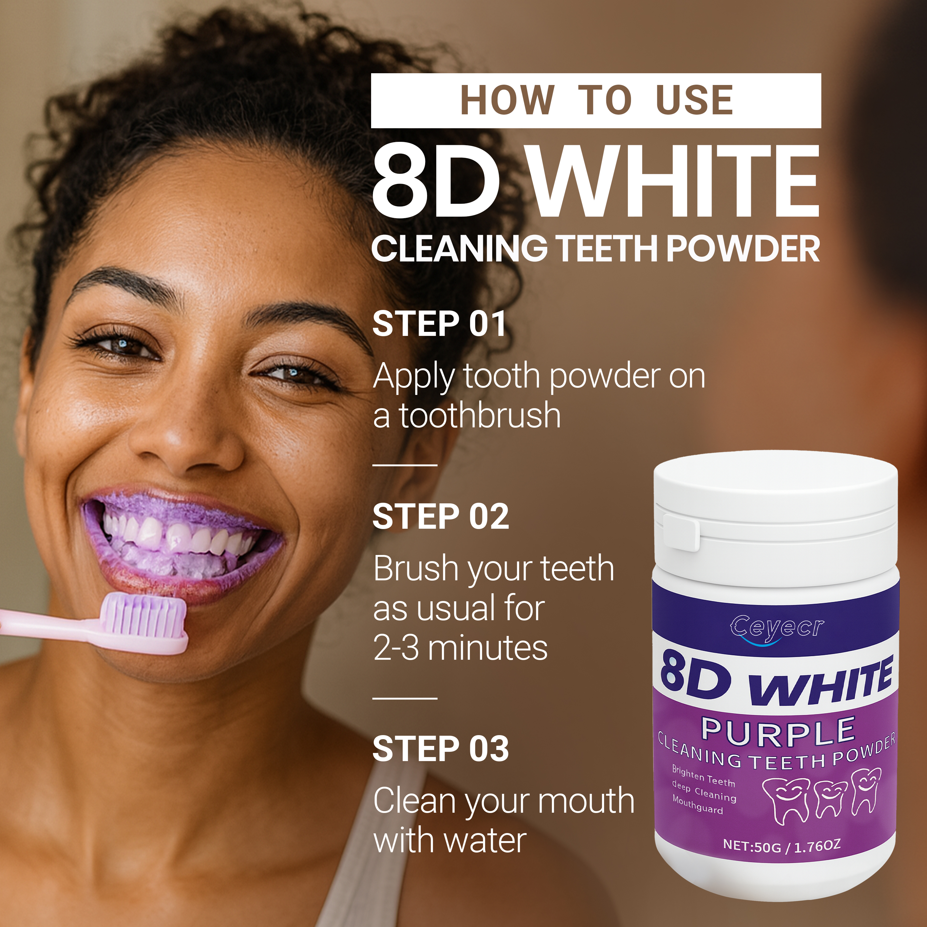 8D white Teeth Whitening Powde - огляд і ціна Teeth Whitening App