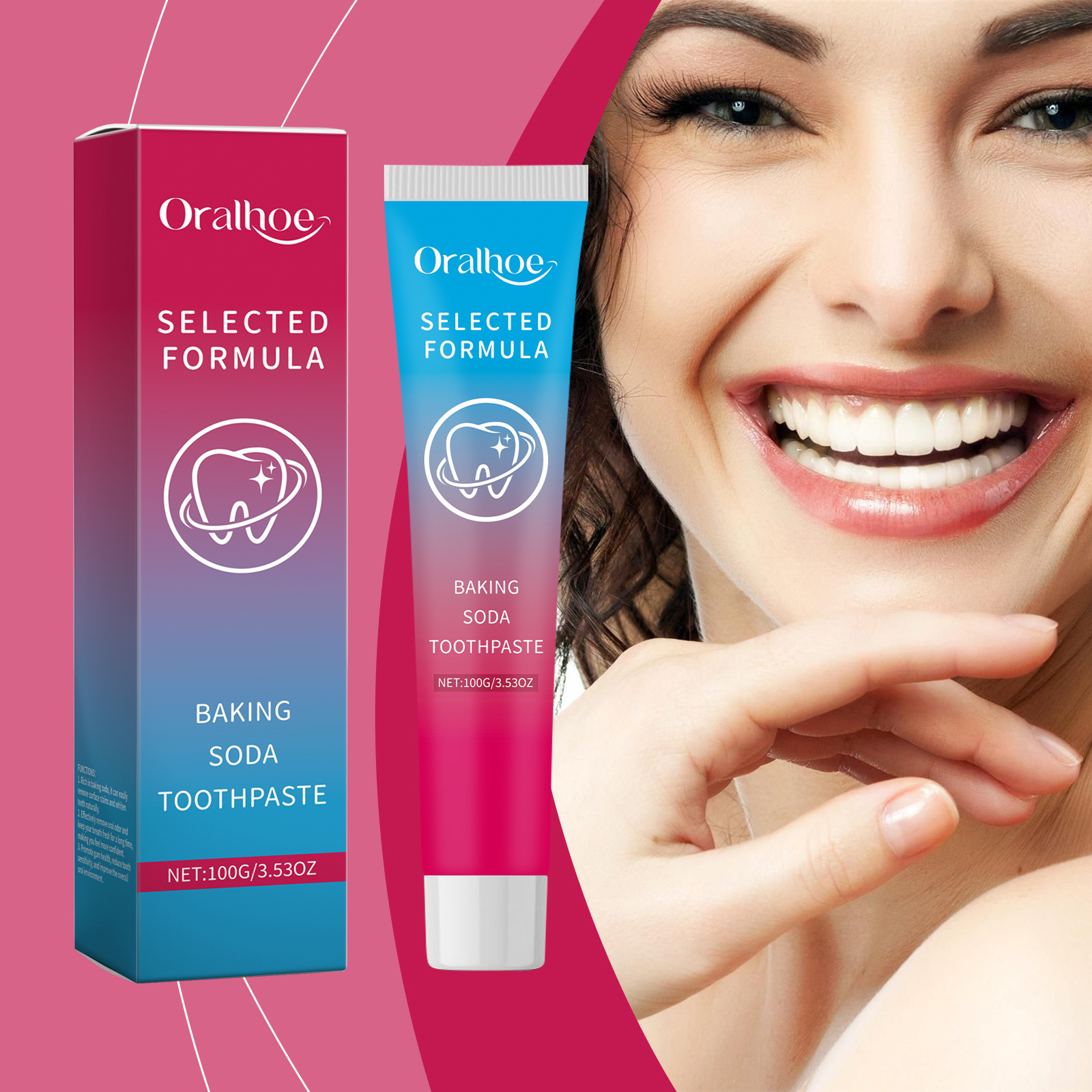 Oralhoe Baking Soda Toothpaste - огляд і ціна Teeth Whitening Baking Soda
