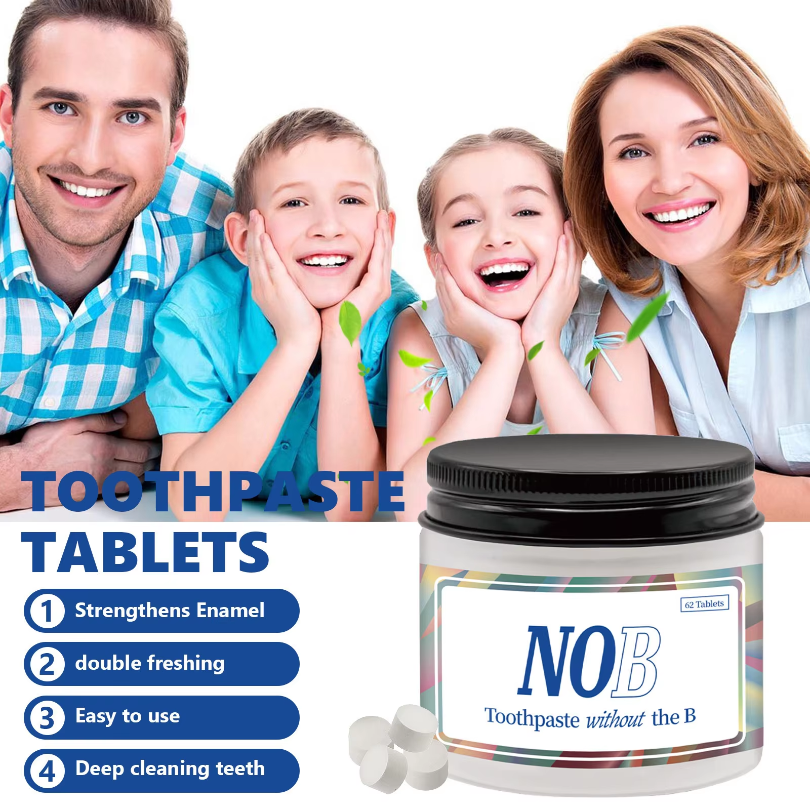 NOBS Toothpaste Tablets - Nano - огляд і ціна Teeth Whitening Baking Soda