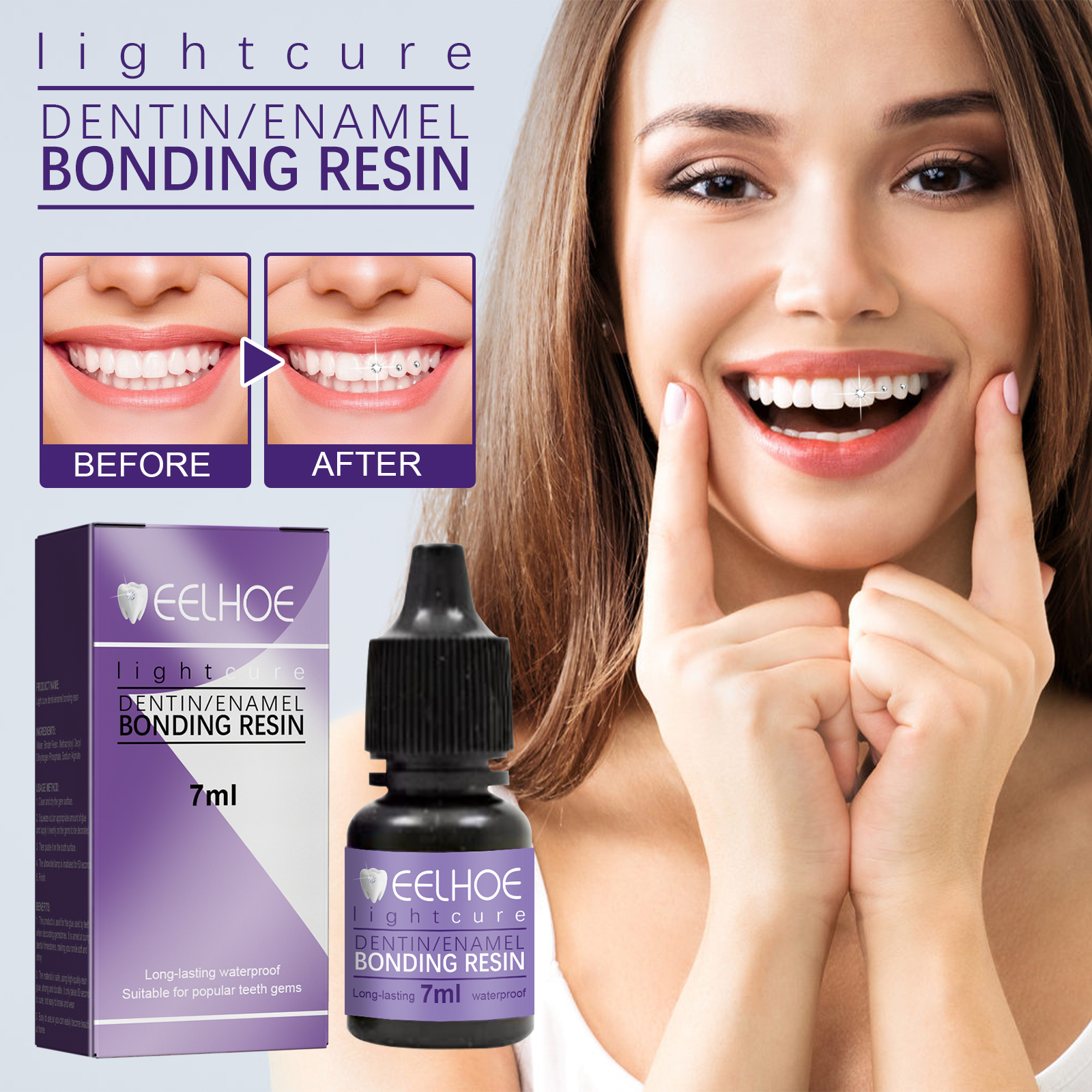 Tooth Gem Glue Dental Adhesive - огляд і ціна Teeth Whitening Uv Kit