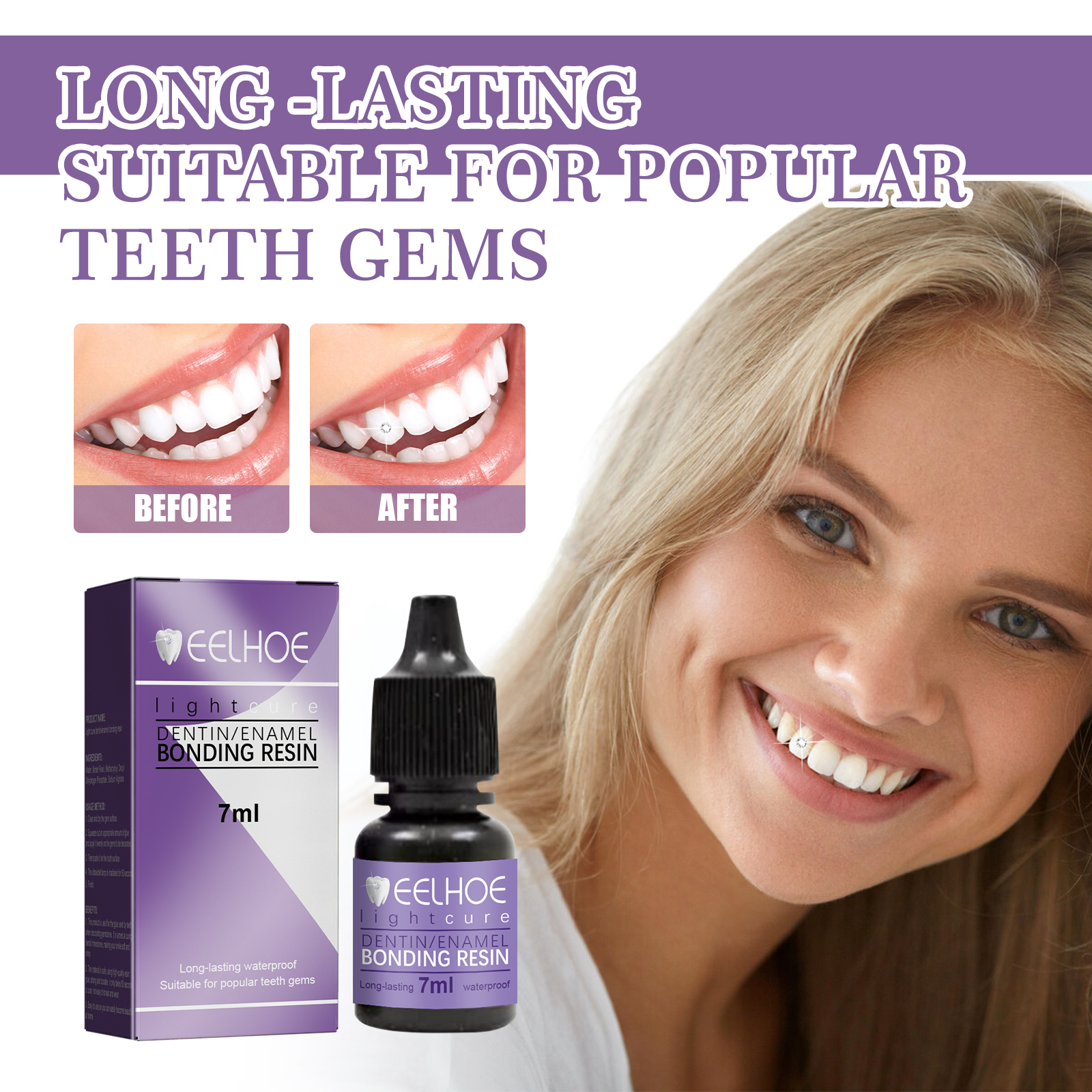 Tooth Gem Glue Dental Adhesive - огляд і ціна Teeth Whitening Uv Kit